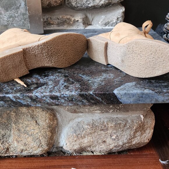 Indigo Rd. Tan Suede Lace Up Round Toe Booties Size 7M - Picture 11 of 15